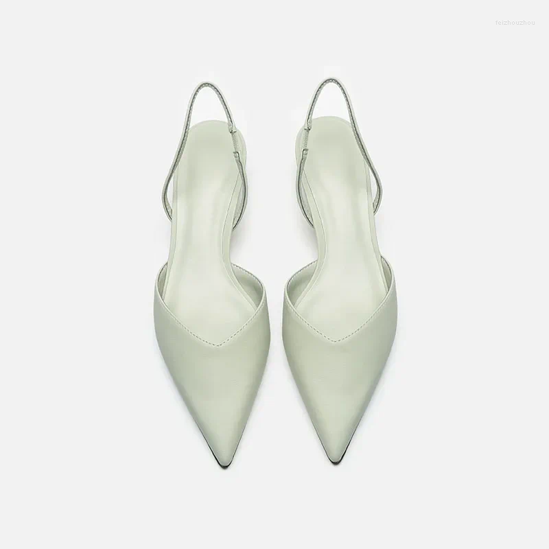 Sandals Women 2024 Summer Pointed Toe Ladies Thick Heel Autumn Women's Shoes Fashion Plus Size Mules