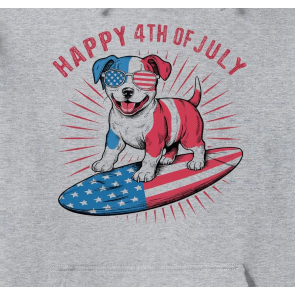Hoodie for Mens Womens Fourth Of July Dog USA American Flag Patriotic Puppy Pet Pullover Hoodie Graphic Hoodies sweatshirt