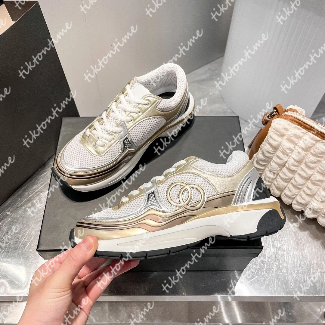 Designer shoes Women fashion Luxury Sneakers High Quality Leather Flat Trainers Black Mesh Lace-up Casual Shoes Outdoor Runner Trainers Men Sport Shoes Size 35-42