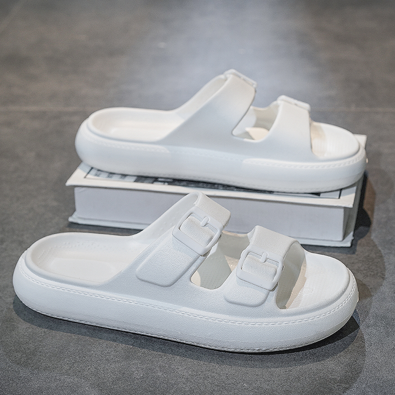 Summer Men Slippers Fashion Buckle Outdoor Beach Sandals Thick Soft Sole Indoor Slides Men Casual Shoes Flip-flops Slippers
