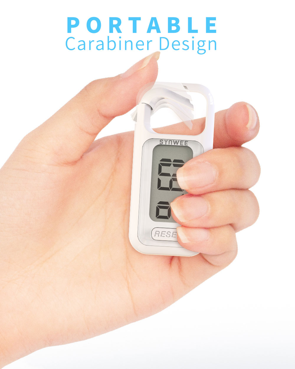 3D Pedometer for Walking with Large Display Accurate Simple Step Counter with Removable Clip and Lanyard for Men Women and Kids