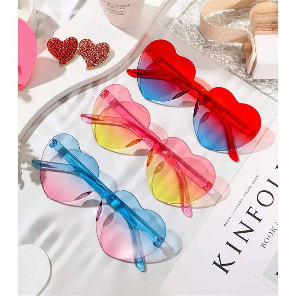 Heart-shaped Sunglasses Colorful Love 2025 Heart Glasses Gradient new Lenses Sunglasses Candy Color Shades Funny Party Sun Glasses
