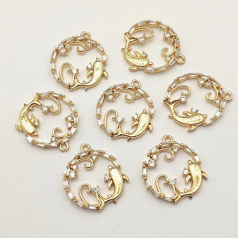 incoming 21x19mm 50 cubic zirconia pendant with circular charm used for necklaces earrings DIY parts jewelry discovery and components 241108