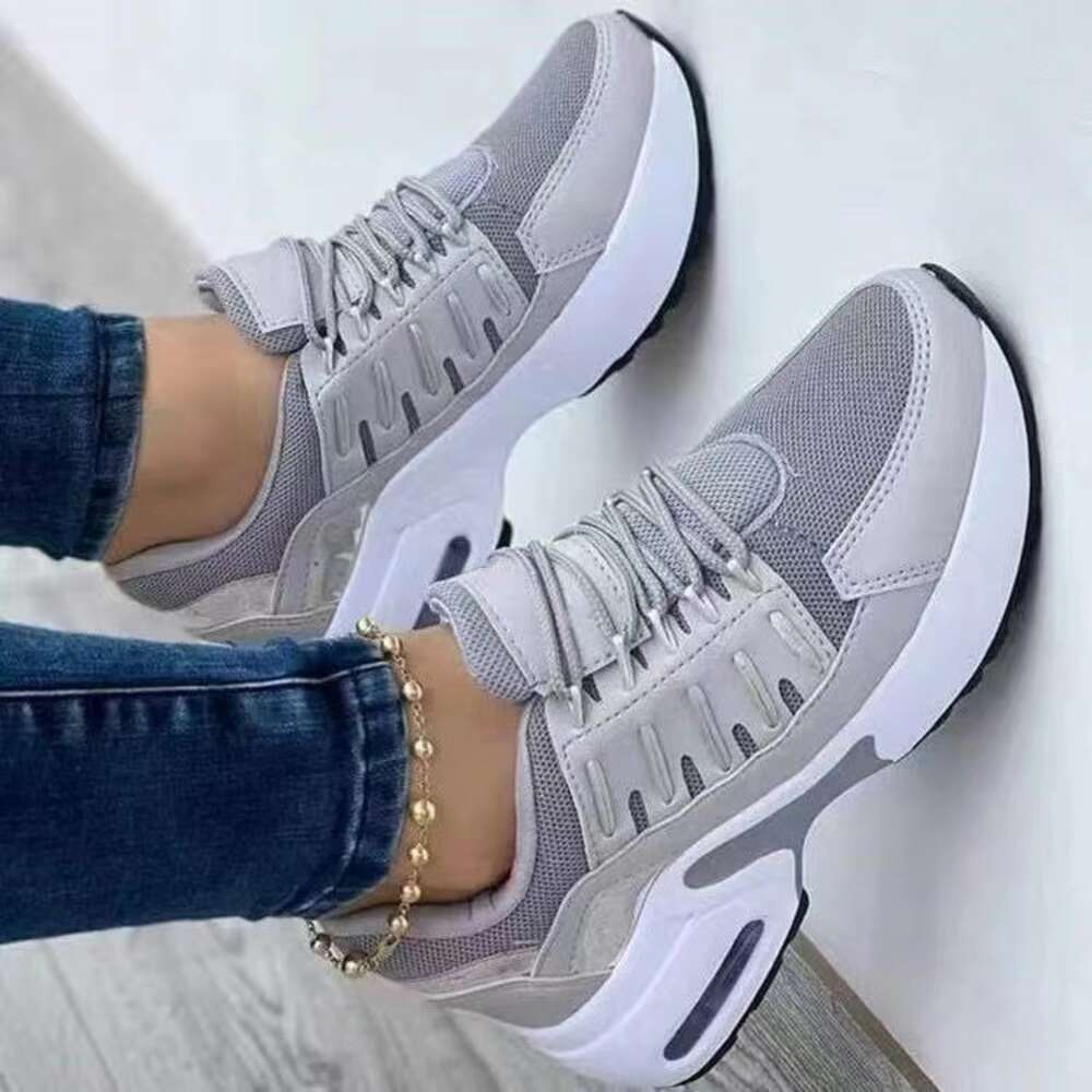 Large Size New Casual Sports Shoes, Flying Woven Slope Heel Round Toe Lace Up Mesh Breathable Women's Shoes ddmythur