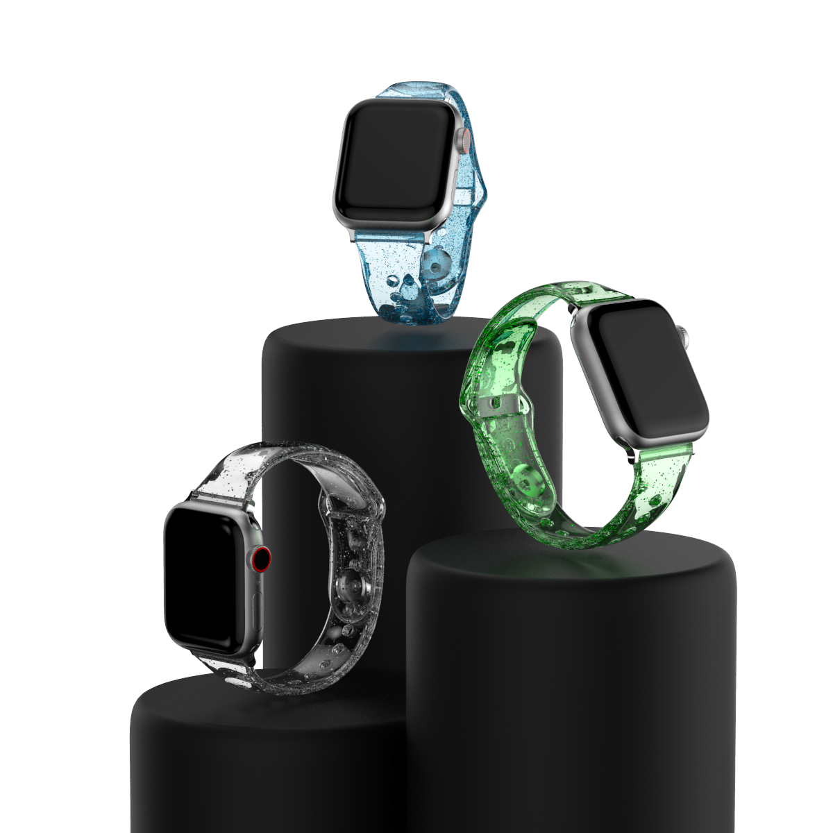 Silicone Bands for Apple Watch Strap 45mm 41mm 44mm 40mm 42mm 38mm Glitter Women Sports Wristband for iWatch 9/8/7/6/5/4/3/2/SE