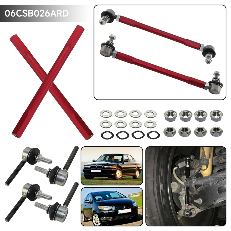 10mm Ball Joint Sway Bar Adjustable 300 -345mm Drop Links MAZDA Fits For PEUGEOT