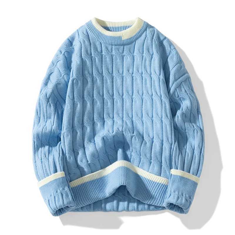 New Arrival Autumn and Winter Mens Sweater Warm Knitted Fabric Fashionable Loose Knitted Sweater Mens Youth Viti Pawok Casual Knitted Fabric Z241111