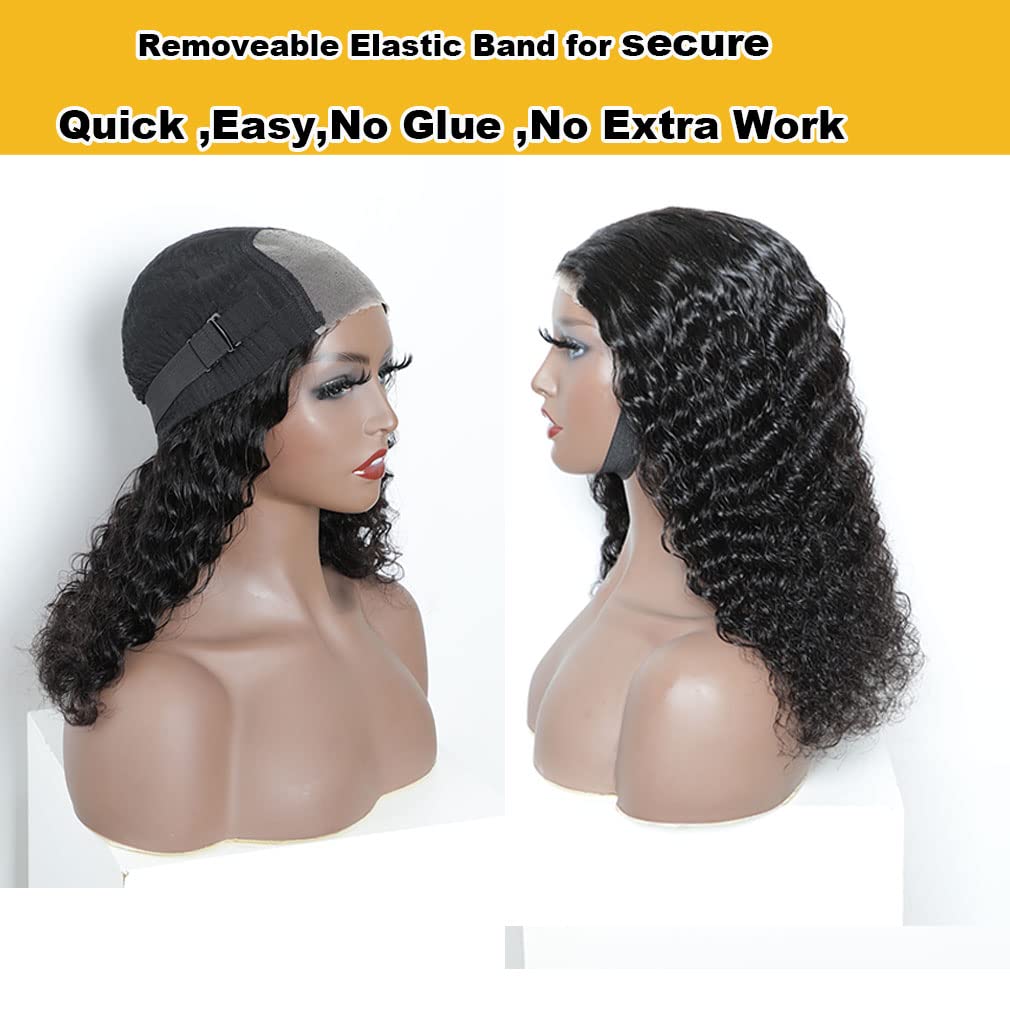 Wear Go wig 180% mongolian kinky curly Wigs Human Hair Pre Plucked Pre Cut water wave Bob Wig brazilian Hair Wigs 5x5 Hd Lace Closure Wigs full hd Cur