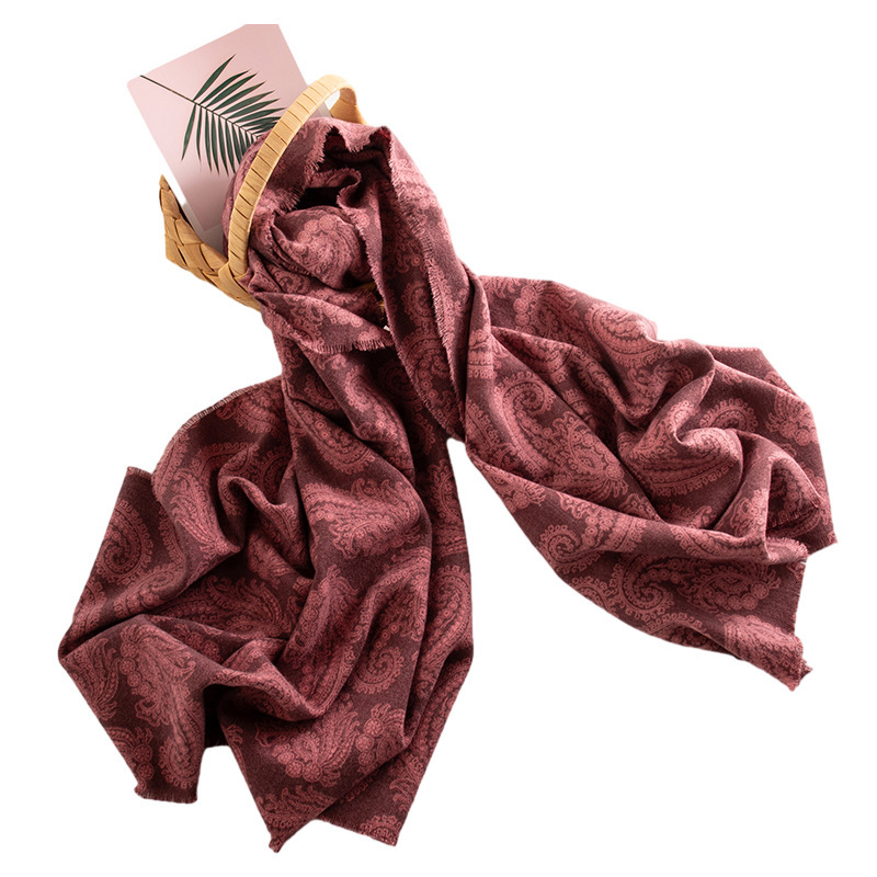 Women's of winter style imitation cashmere scarf, versatile plush and thick warm scarf
