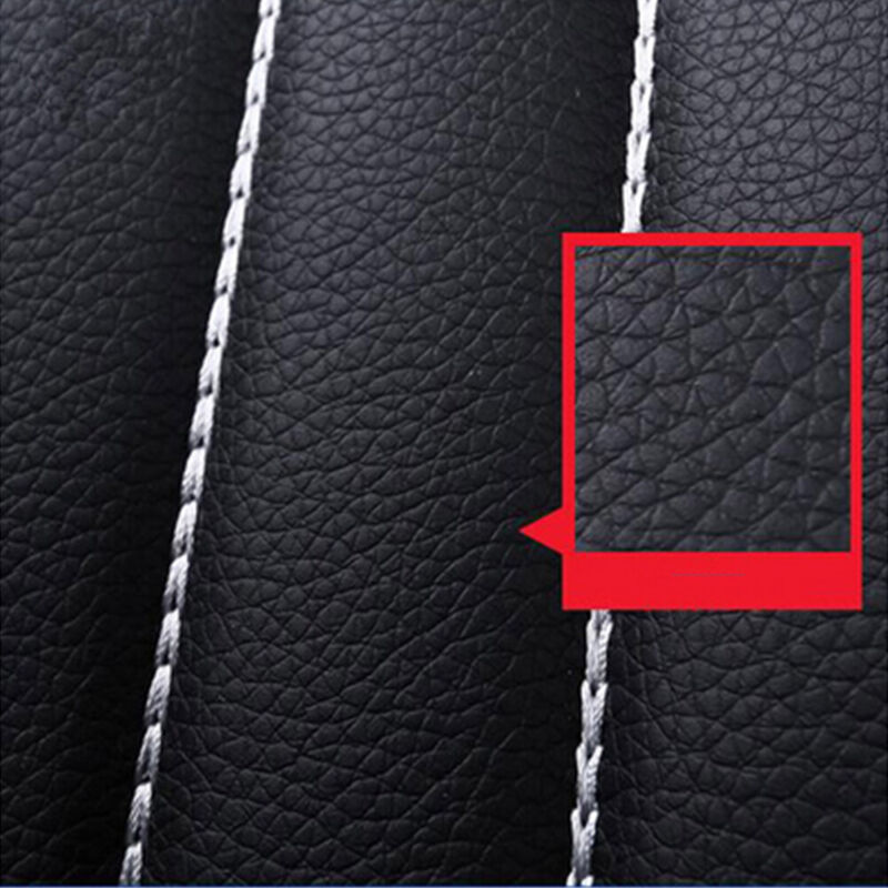 9pcs/Set 5 Seater Car Seat Covers PU Leather Front&Rear Bench Seat Protectors Detachable Headrests Universal Seat Covers Beige