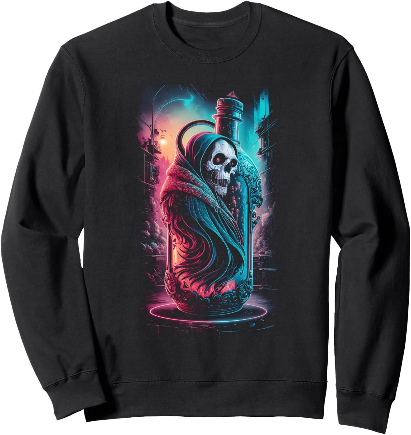 Long Sleeve Shirts for Men sweatshirt 3036 Angel Skull Occult Magic Graphic Design Sweatshirt T shirt Tee Streetwear Casual tops clothes