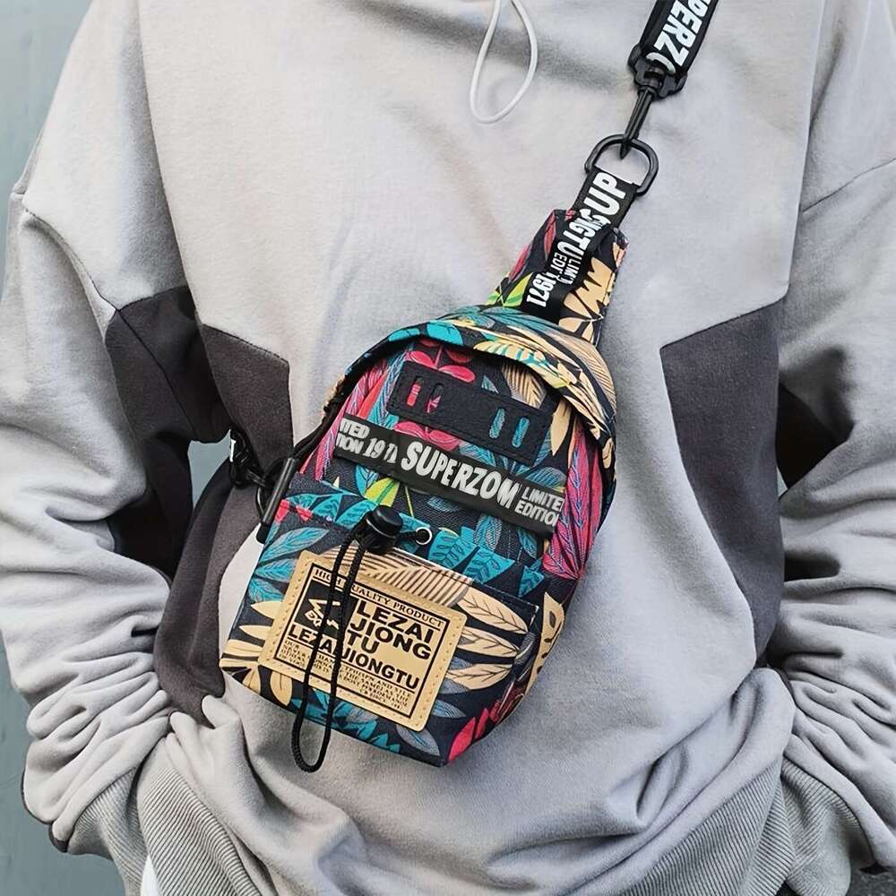 Fashion 1pc Stylish Mini Letter Sg Bag Anti-Theft, Lightweight, Adjustable Strap, Polyester Travel Fanny Pack Men - Perfect for Work, Sport, Holiday, 