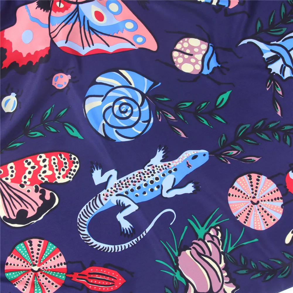 POBING Silk Scarf Women Stoles Square Scarves Wraps Large Bandana Kerchief Hijabs Female Silk Foulards 130CM 240321