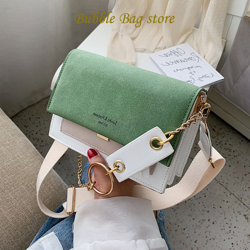 Minority Design Bag Women Small Fresh Chain Shoulder Bag 2023 Summer New Matte Slung Contrast Small Square Bag