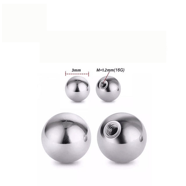 10pcs Stainless Steel Replacement For Lip Studs Labret Earrings Piercing Jewelry Septum Rings Externally Threaded Plastic Balls