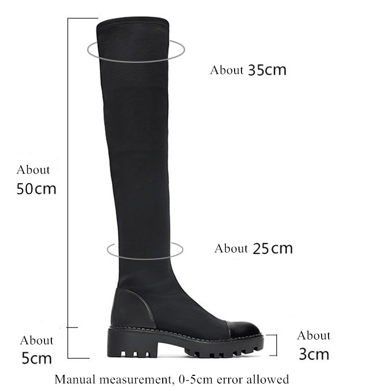 Women Sexy Sock High Over The Knee Long Boots Autumn Slim Stretch Fabric Winter Platform Botas Shoes Female 3365