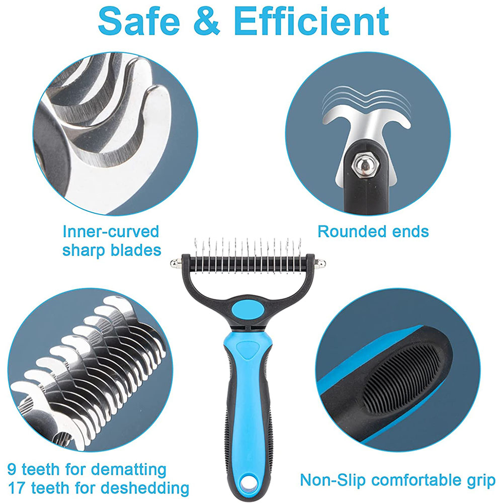 Pet Hair Removal Comb Cat Dog Brush Pet Hair Grooming Tool Puppy Hair Shedding Comb Pet Fur Trimming Dematting Deshedding Brush