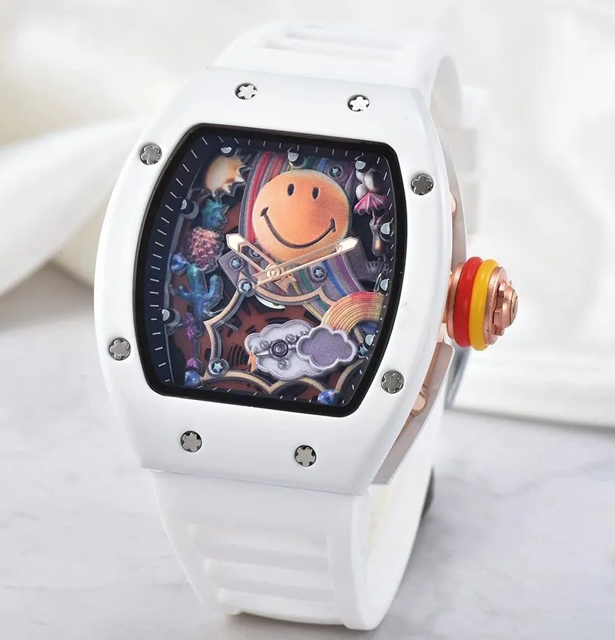 New designer luxury beautiful hollow Retro style mechanical craft Men's watch Silicone stainless steel Quartz woman Watches 02AA