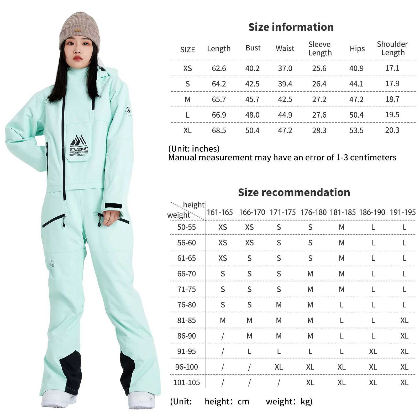 Suits 2023 New One-piece Ski Suit Womens Snowboarding Suit for Men Windproof Waterproof and Cold Resistant Winter Outdoor Jumpsuit S2411119