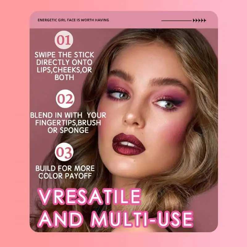 Powder Blusher Easy To Color 3D Natural Bare Lips Cheeks Combined Brighten Moisturize Facial Powder BlusherXJ241111