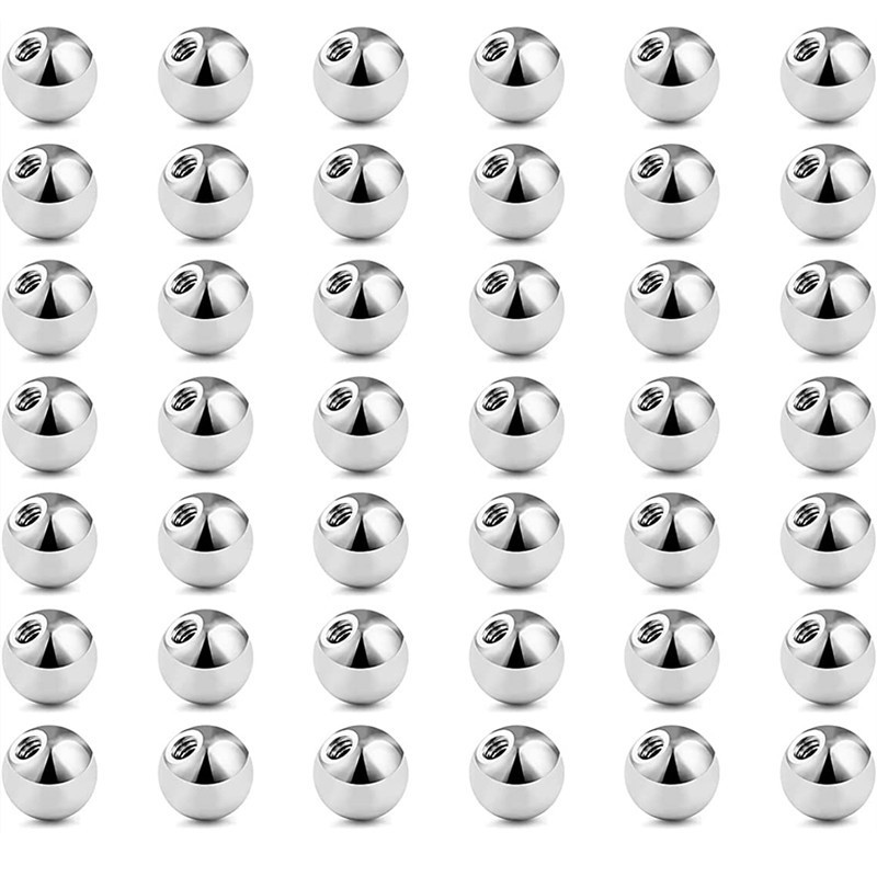 10pcs Stainless Steel Replacement For Lip Studs Labret Earrings Piercing Jewelry Septum Rings Externally Threaded Plastic Balls