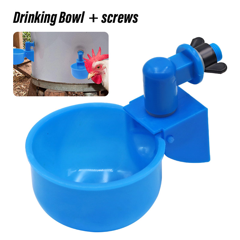5Pcs Chicken Water Bowl Automatic Drinker Cups Thread Filling Waterer Poultry Drinking Bowl for Chickens Quail Bird Cage