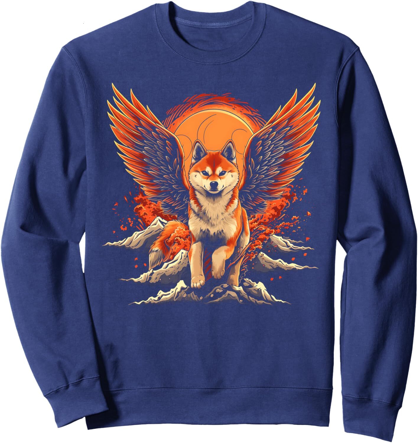 Long Sleeve Shirts for Men sweatshirt Angelic Wolf Wings Mountain Guardian Nature Lover Sweatshirt T shirt Tee Streetwear Casual tops clothes