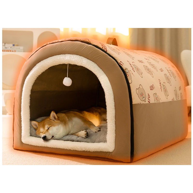 Large dog winter warm house removable bed four seasons large dog house type cat kennel pet supplies
