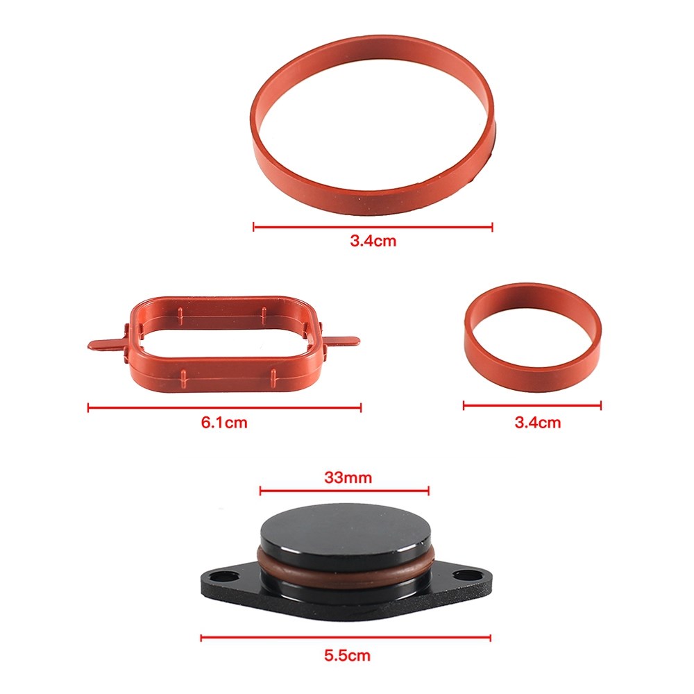 6x 33mm Aluminum &Glass Swirl Flap Blanks Removal Repair Kit with Intake Manifold Gasket Seal For E60 M47 M57 E90 6 Cylinder
