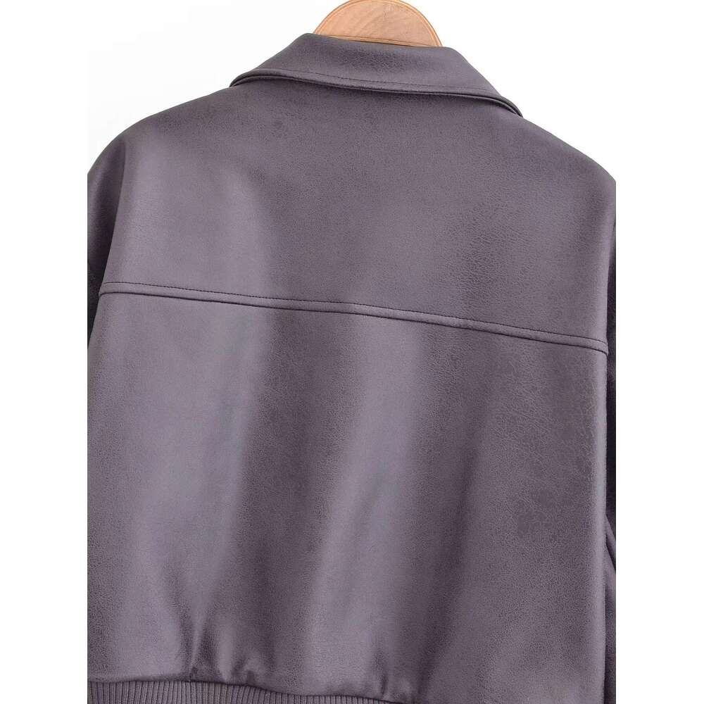 shanshi leather jacket women women's winter new faux pilot leather jacket