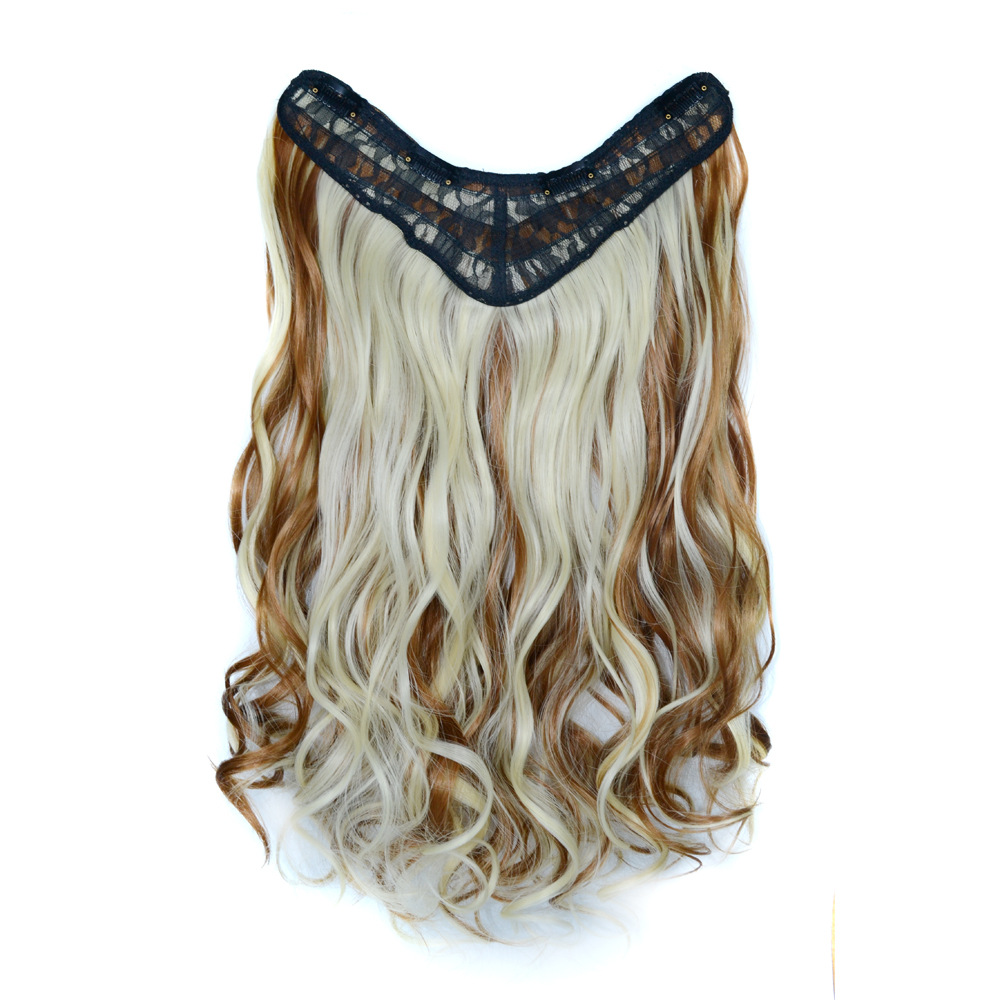 Synthetic Clip In Hair Extensions 4-clips 27H613# 2# 613# Color High Temperature Fiber Wavy Curly