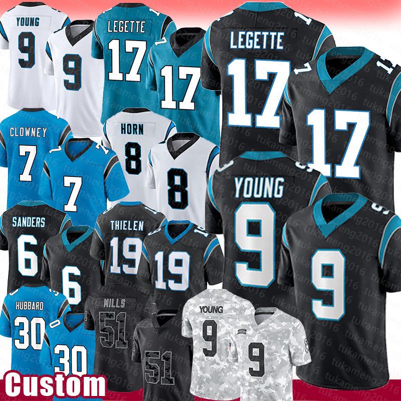 Xavier Legette Young Football Jerseys Jadeveon Clowney Jaycee Horn Miles Sanders Adam Thielen Chuba Hubbard Andy Dalton Sam Mills Shaq Thompson Tremble D.J. Wonnum