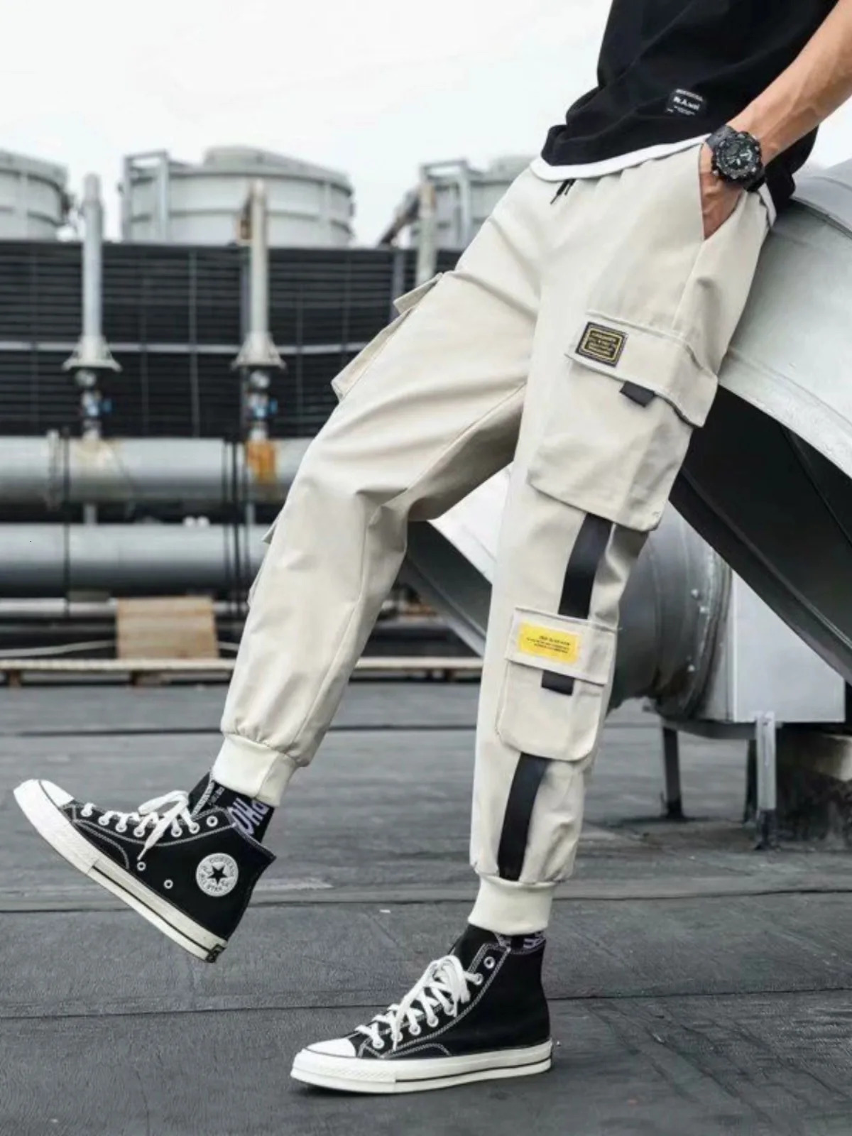 Mens casual Trouser Cargo Wear sweatshirt military tactical multi pocket camouflage forest running outdoor elastic slim corset 241111