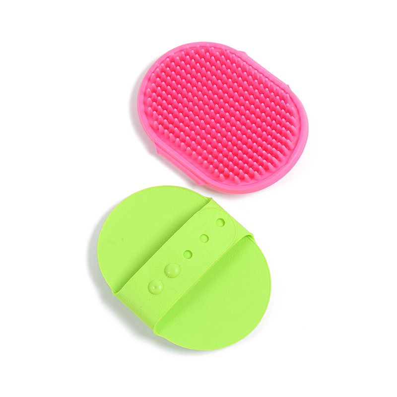 Pet Brushes Bath Massage Brush Shampoo Dispenser Dog Grooming Silicone Shower Brush Body Scrubbers For Cat Pets Bathing Products