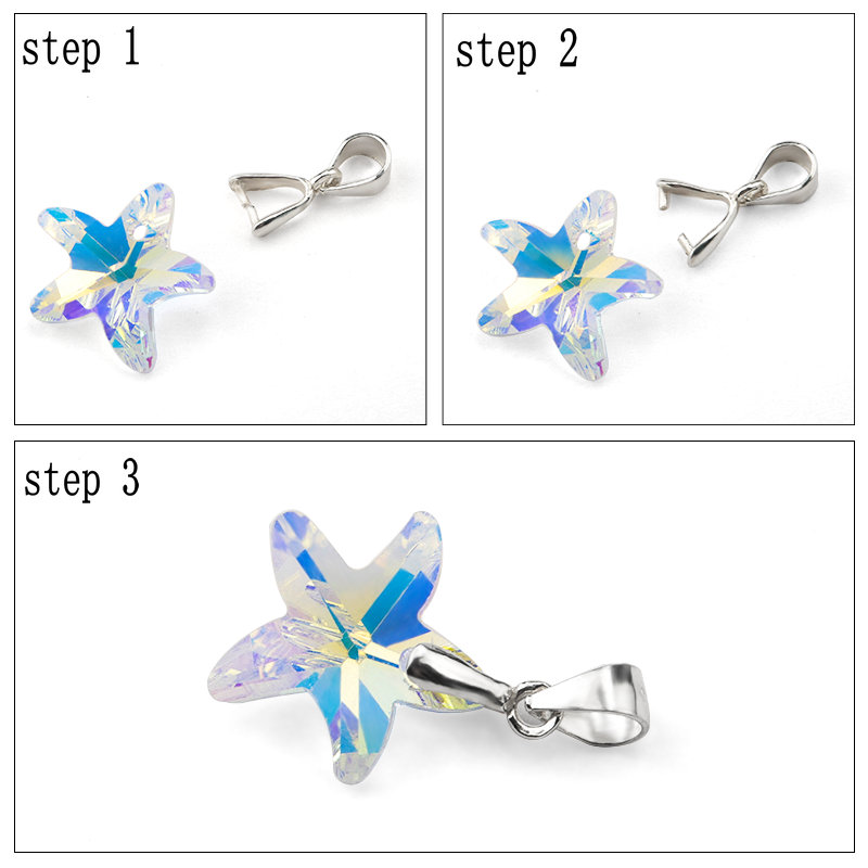 2pcs 12x4mm/14.5x5mm 925 Sterling Silver Pendant Necklace Buckle Clasps Connectors Silver Jewelry Findings Accessories for DIY