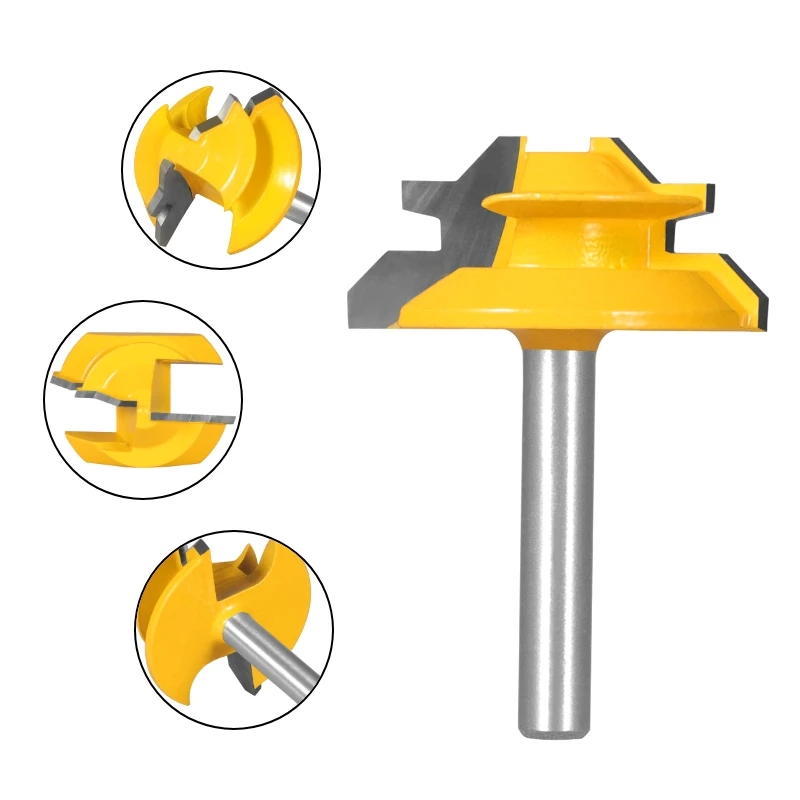 YUSUN 3PCS 6MM 6.35MM 12MM 12.7MM Shank Router Bit Woodworking Milling Cutter For Wood Bit Face Mill Carbide Cutter End Mill