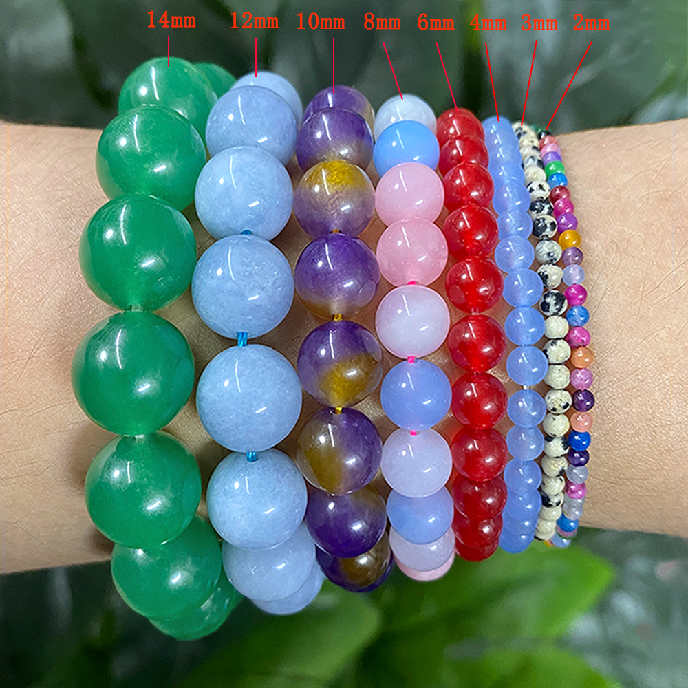 Green Taiwan Jades Chalcedony Round Loose Natural Stone Beads for Jewelry Making 15" Strand DIY Charms Bracelet 4/6/8/10/12/14mm