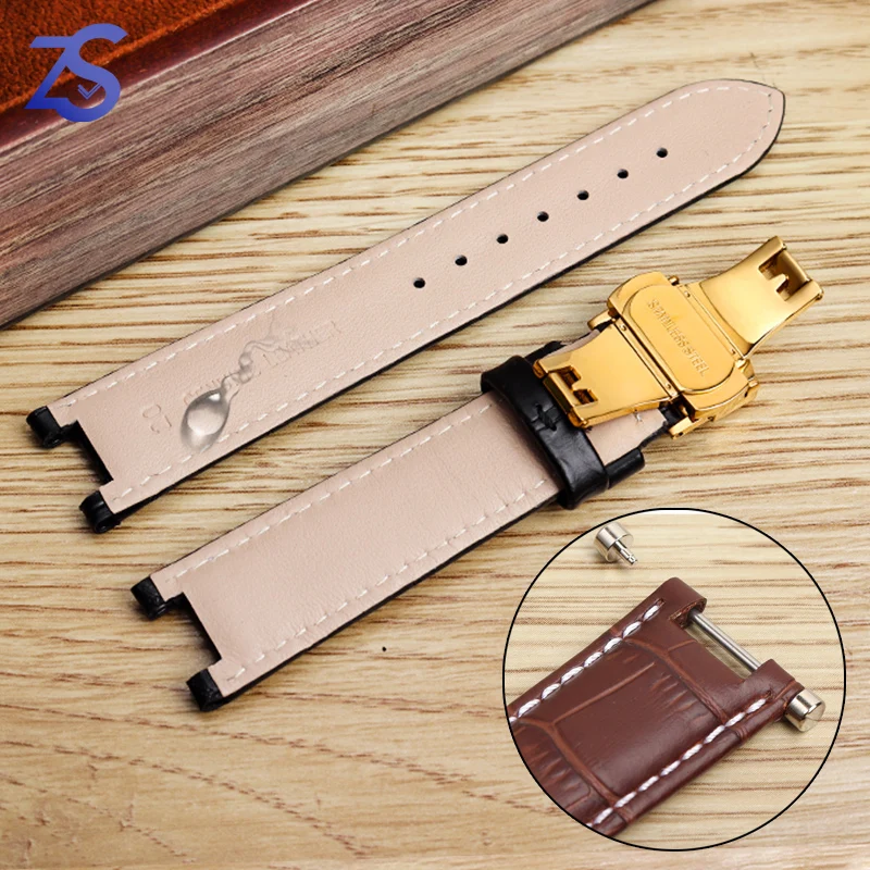 Top Layer Cowhide Genuine Leather for GC 22*13mm 20*11mm Notched Watch Strap High Quality Senior Waterpoor Watchband