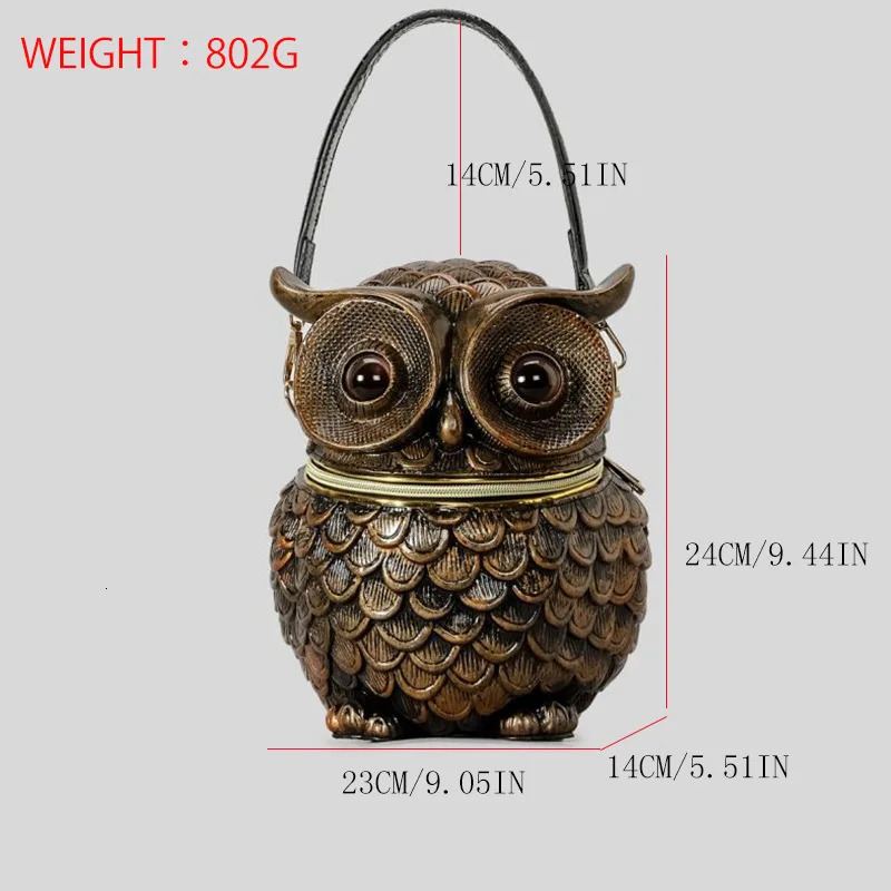 Niche Design Adult PU Relief Owl Handbag Creative Personalized Punk New Unisex Shoulder Y2k Women Men Couples Bucket Bag PU BagVoyage
