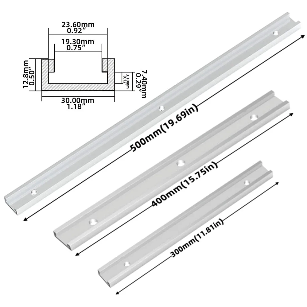 Aluminium Alloy T-track Slot Miter Track Jig Fixture T-Slot -Woodworking Chute Rail - T Slider Fixture Slot Slide Limit Guide