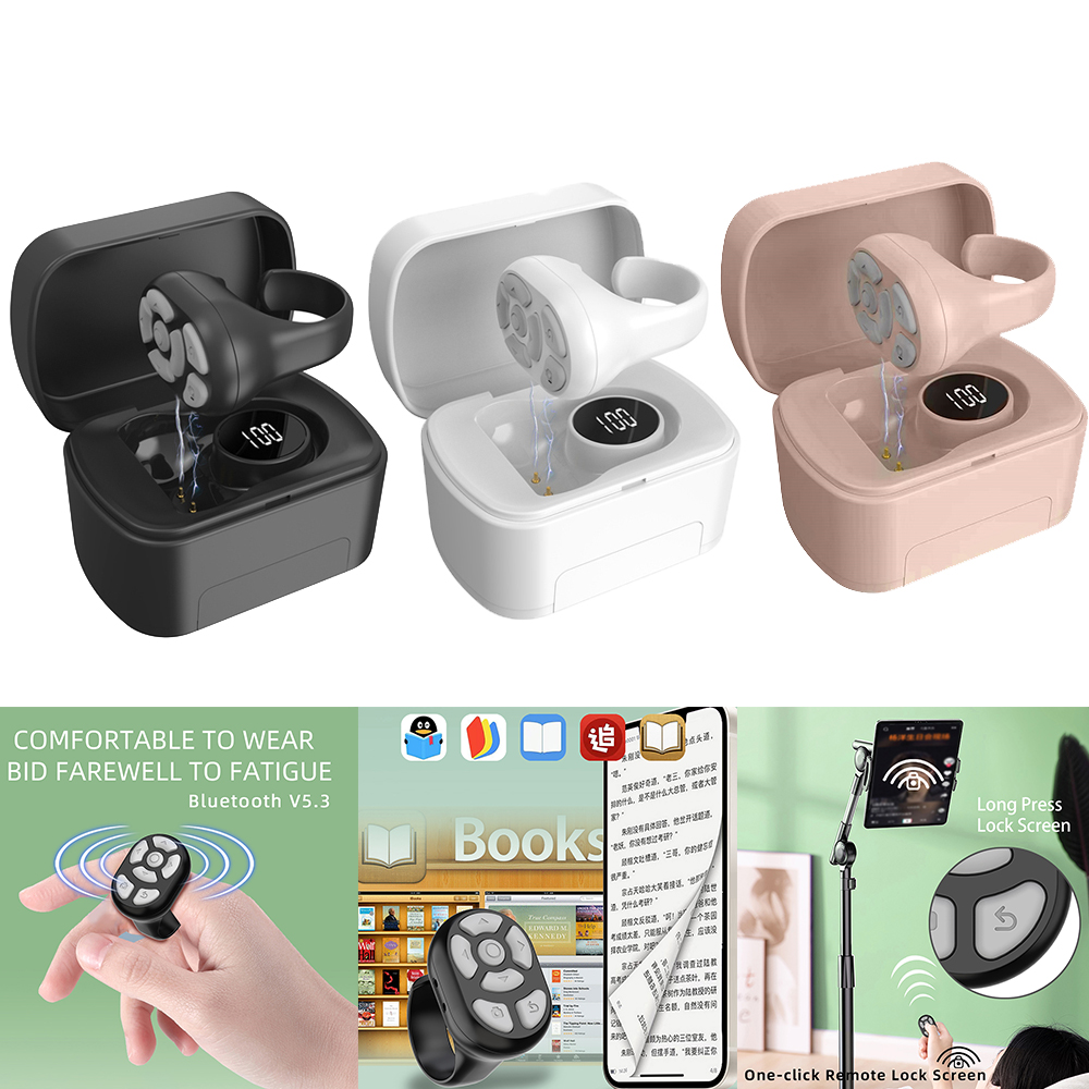 New Portable Bluetooth 5.3 Ring Remote Control For Tiktok Browsing Mobile Phone Selfie Page Turner Lazy Artifact for Android/iOS