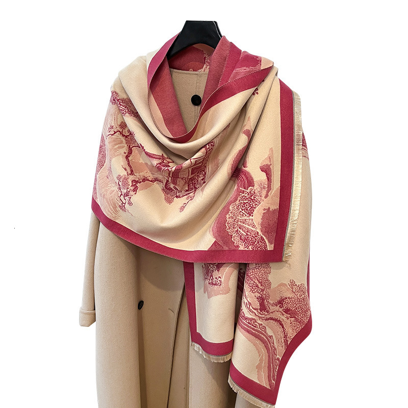 women's autumn and winter ancient with antique charm style imitation cashmere short beard tassel warm shawl scarf