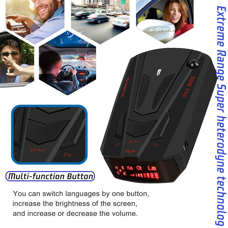 Radar Detector for Cars Radar Detector for Cars with Voice Prompt Speed Vehicle Speed Alarm System 12v Electronic Dog Detector