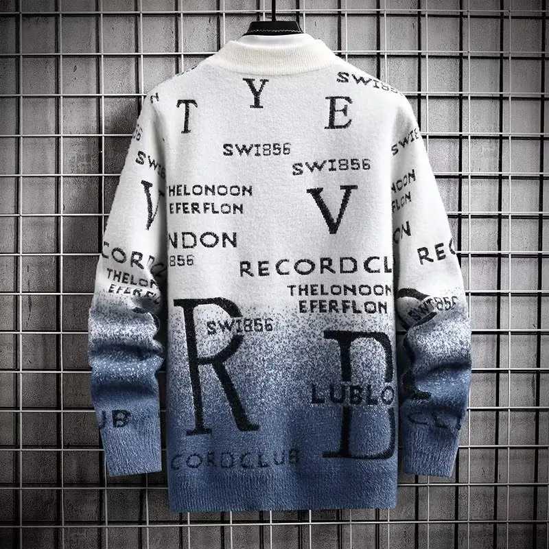 High Quality 20 autumn/winter mens sweater Korean fashion mens clothing British elements sweater mens casual plow O-neck sweater mens clothing T241111