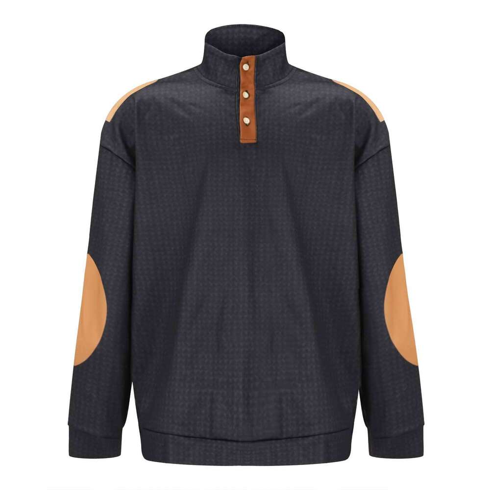 Fall 2023 3D Popular Digital Print Standing Collar Men's Casual Sweaters Outdoor