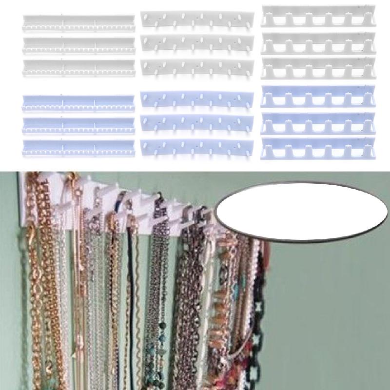 9 pcs / set Jewelery Storage Hooks Adhesive Paste Hanger Rack Ornaments Display Sticky Hook Blue White
