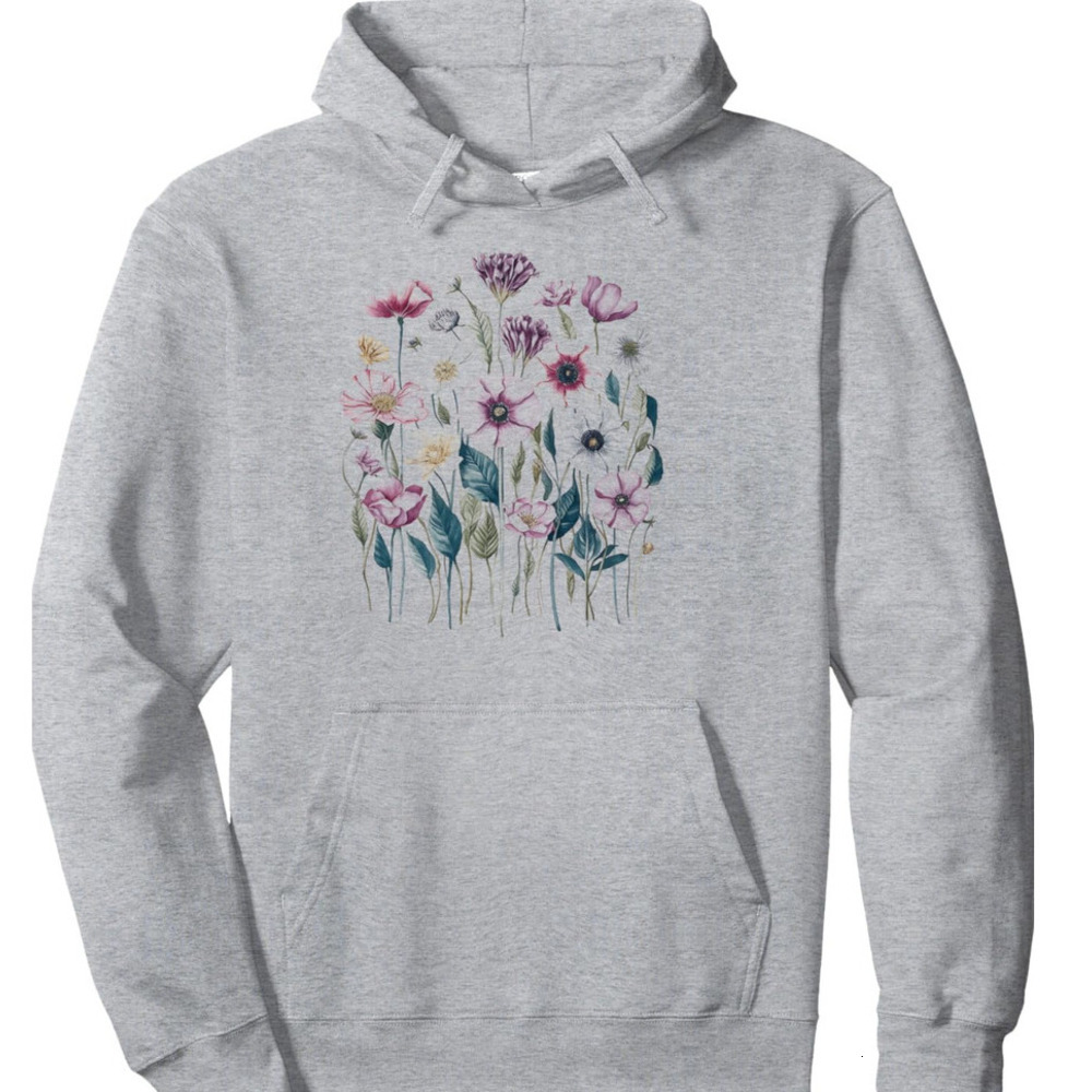 Hoodie for Mens Womens Wildflower Floral Botanical Nature Design Gardener Gift Pullover Hoodie Graphic Hoodies sweatshirt