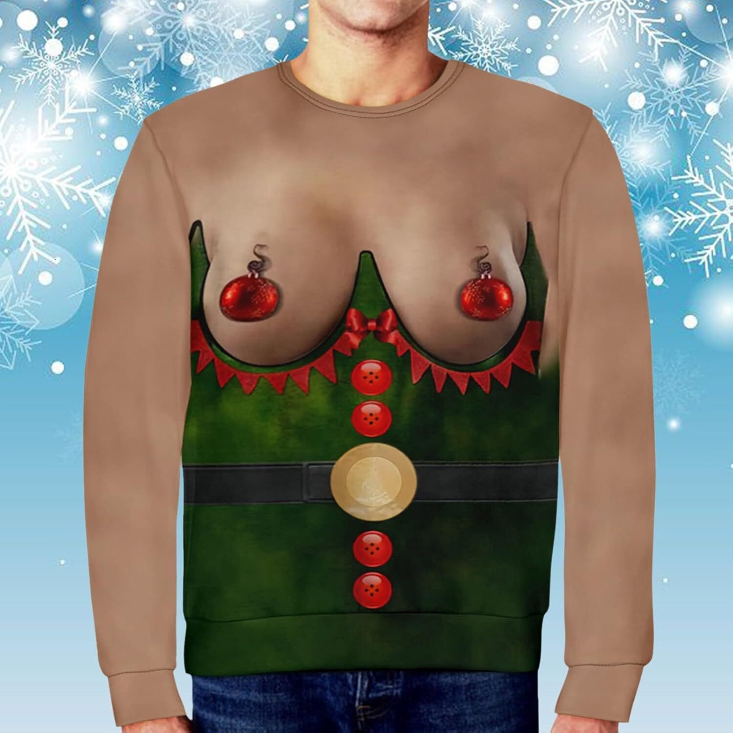 Long Sleeve Shirts for Men sweatshirt Men's Ugly Christmas Sweatshirt Holiday Pullover Funny Top Crewneck Long Sleeve 3D Printed Graphic Sweatshi