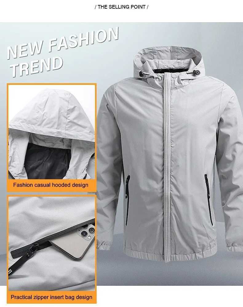 Mens spring windproof military field jacket mens tactical waterproof pilot jacket hooded sweatshirt mens streetwear W241111