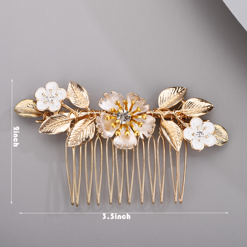 Gold Color Rhinestone Wedding Head Tiara Hair Accessories For Women Accessories Hair Ornaments Jewelry Flower Bridal Headpiece